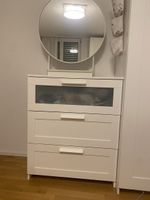 IKEA BRIMNES chest of drawers white with glass