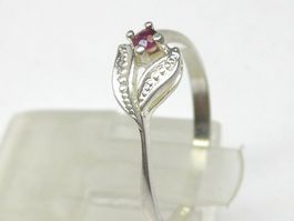 feiner Ring Silber 925 + MP Spinell rot Gr. 54