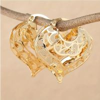 14k vergoldete Herz Ohrringe, neu