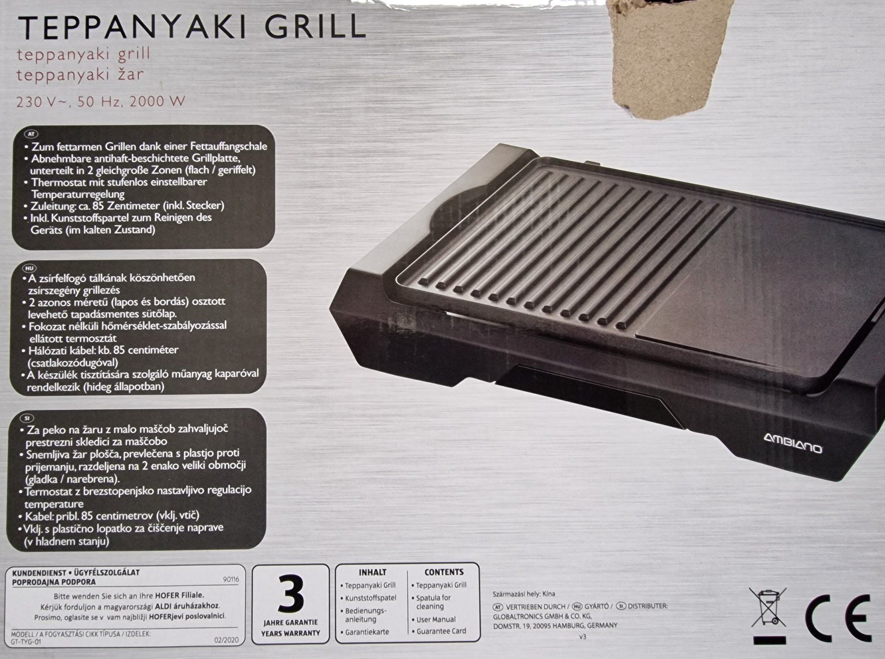 Griglie: Teppanyaki Grill - Elektrisch 2000W - Originalverpackung – Usato da Zürich venduto da businessman80 2