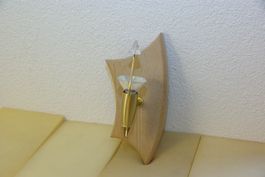 Holz-Wandlampe - Holz Optik und Messing
