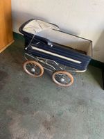 Landau poussette ancien bleu marine style vintage occasion