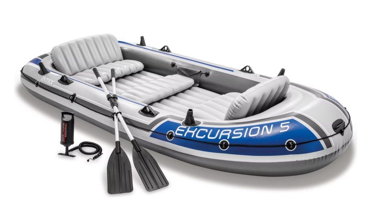 Bateaux: Schlauchboot Intex Excursion 5 grau/blau 366cm – D'occasion à Binningen par nedster 1