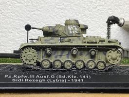 1:72 Panzer III Ausf.G mit Vitrine, Modellpanzer
