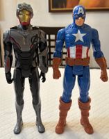 Lot Marvel Avengers : 2 Figurines Titan Hero 30cm Cap & Iron