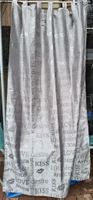 Schlaufen vorhang 141 × 230 grau silber Schrift  Lippen 40