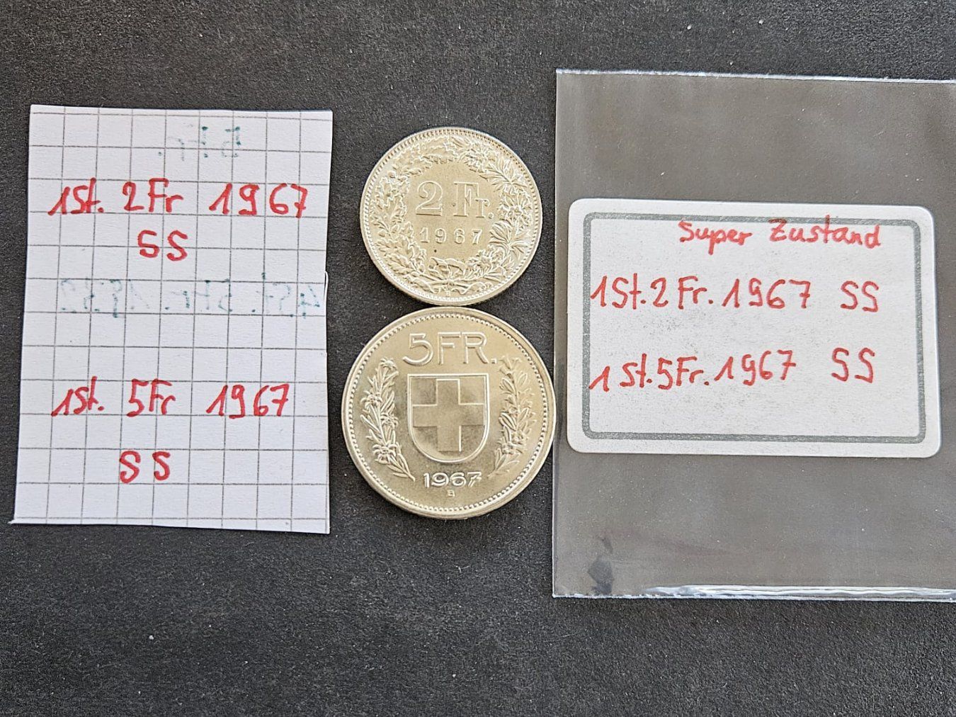 Tutti le monete: Set Schweizermünzen 1967 ss – Usato da Grächen venduto da Hel7890