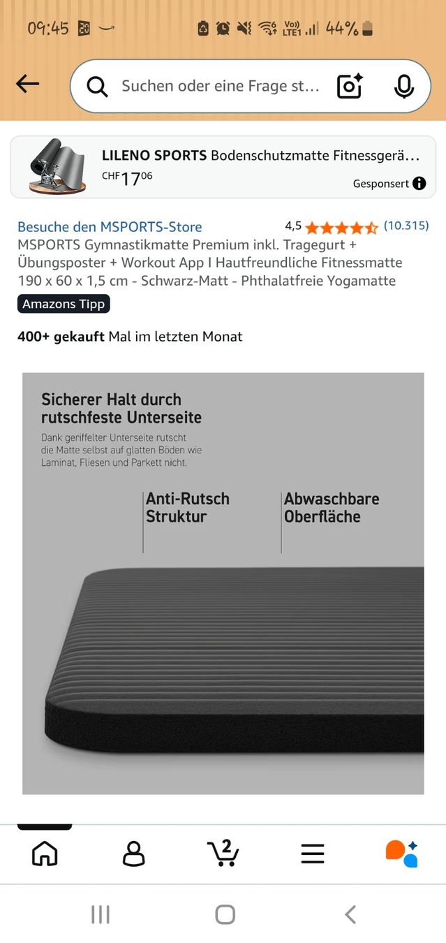 Tappetini fitness: Yogamatte schwarz – Nuovo (secondo la descrizione) da Frauenfeld venduto da Ricariela 1