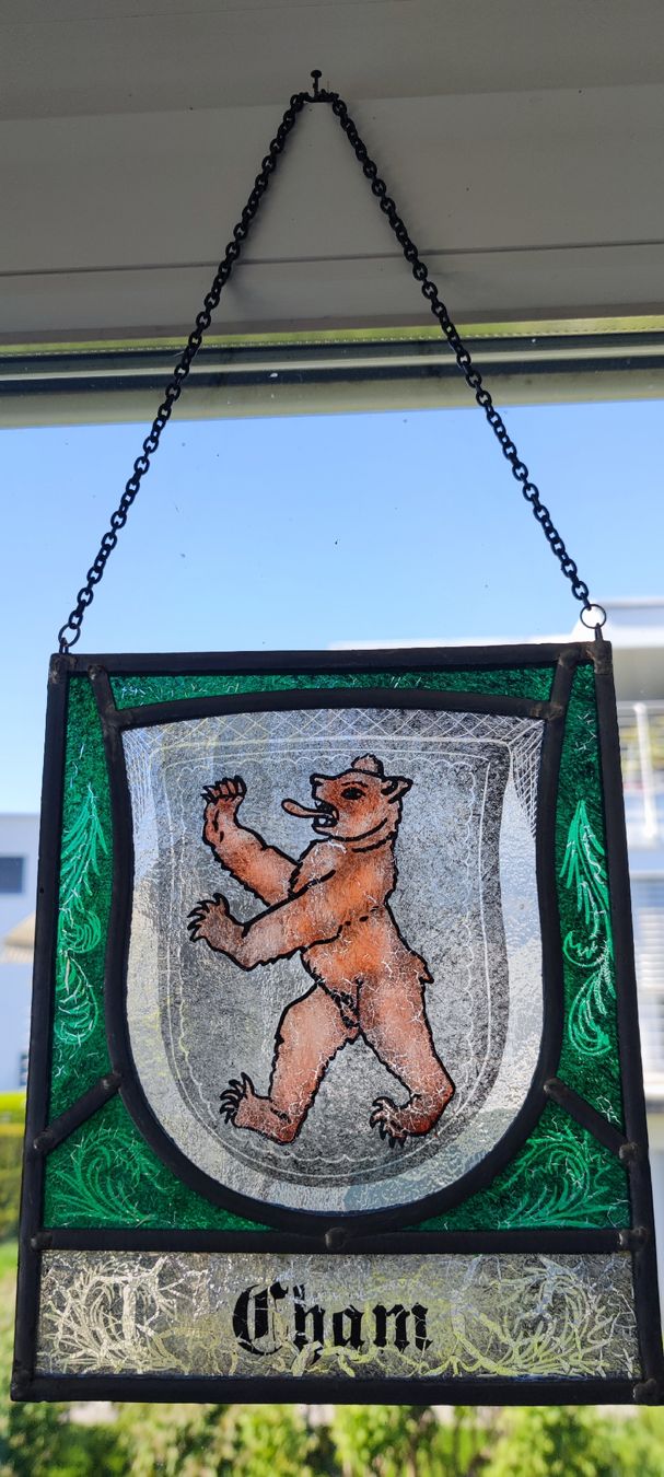 Sonstige Antiquitäten & Kunst: Fensterbild Glas Wappen Cham - Handgefertigt – Gebraucht aus Stäfa von Rampensau