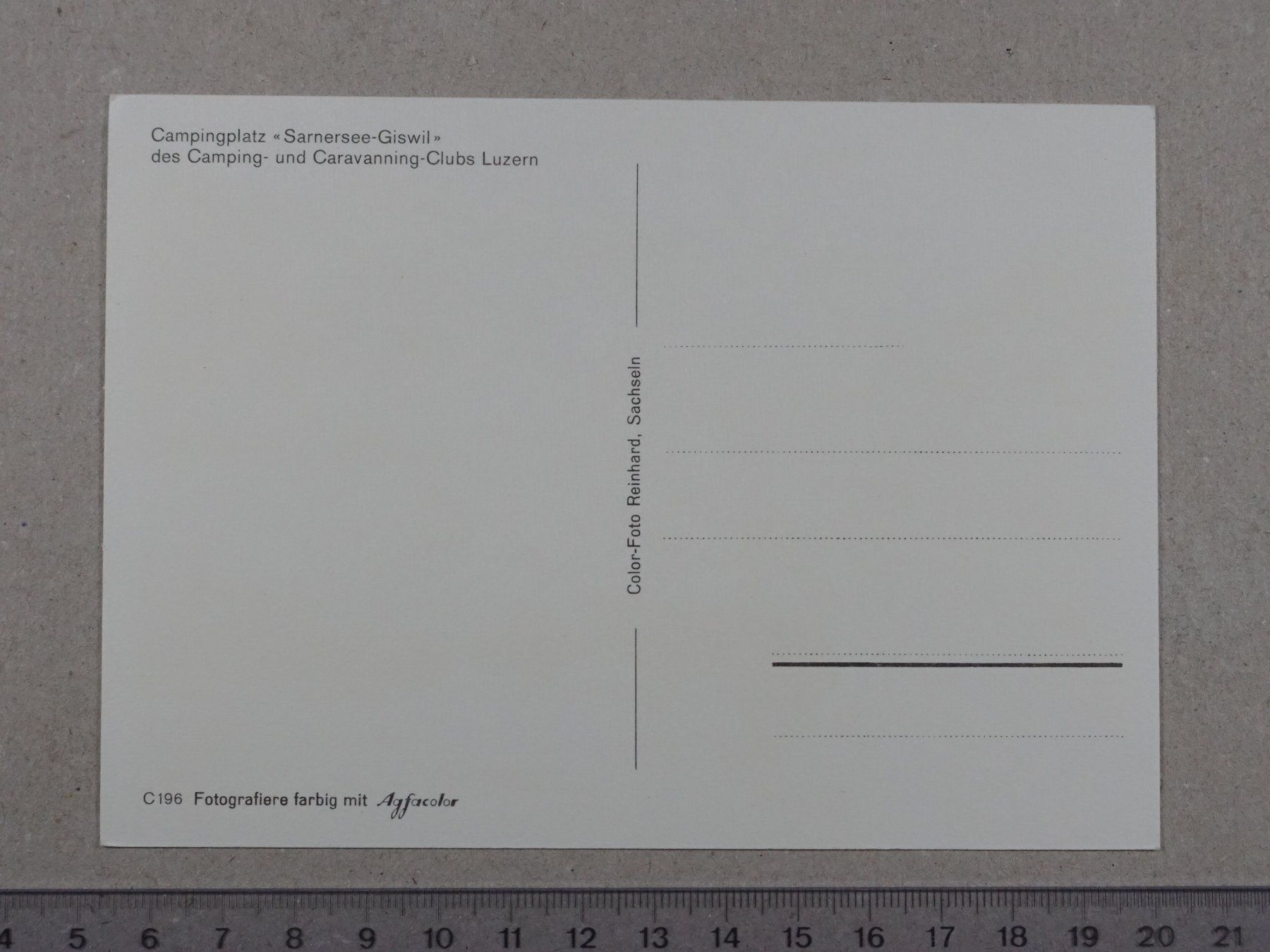 Cartoline postali: Camping, Campingplatz Sarnersee - Giswil – Usato da Lenzburg venduto da fh1 1