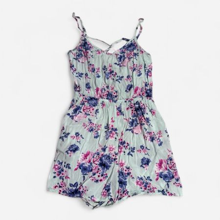 Floral Romper Blue Pink