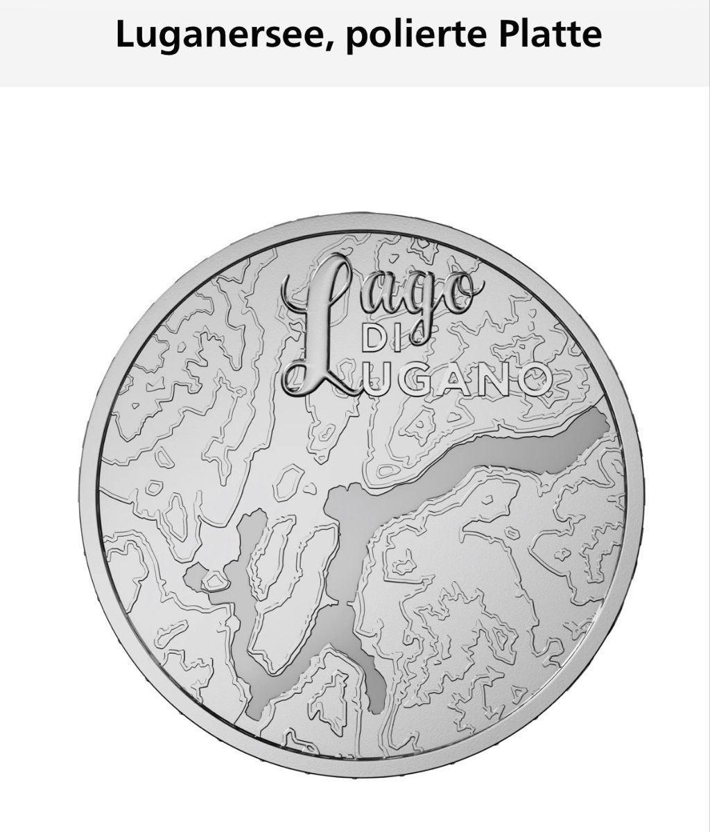 Tutti le monete: Luganersee, polierte Platte – Nuovo e nell'imballaggio originale da Wolhusen venduto da Sss06 1