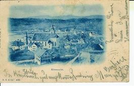 Küssnacht SZ Blau Litho 1900 gut erhalten