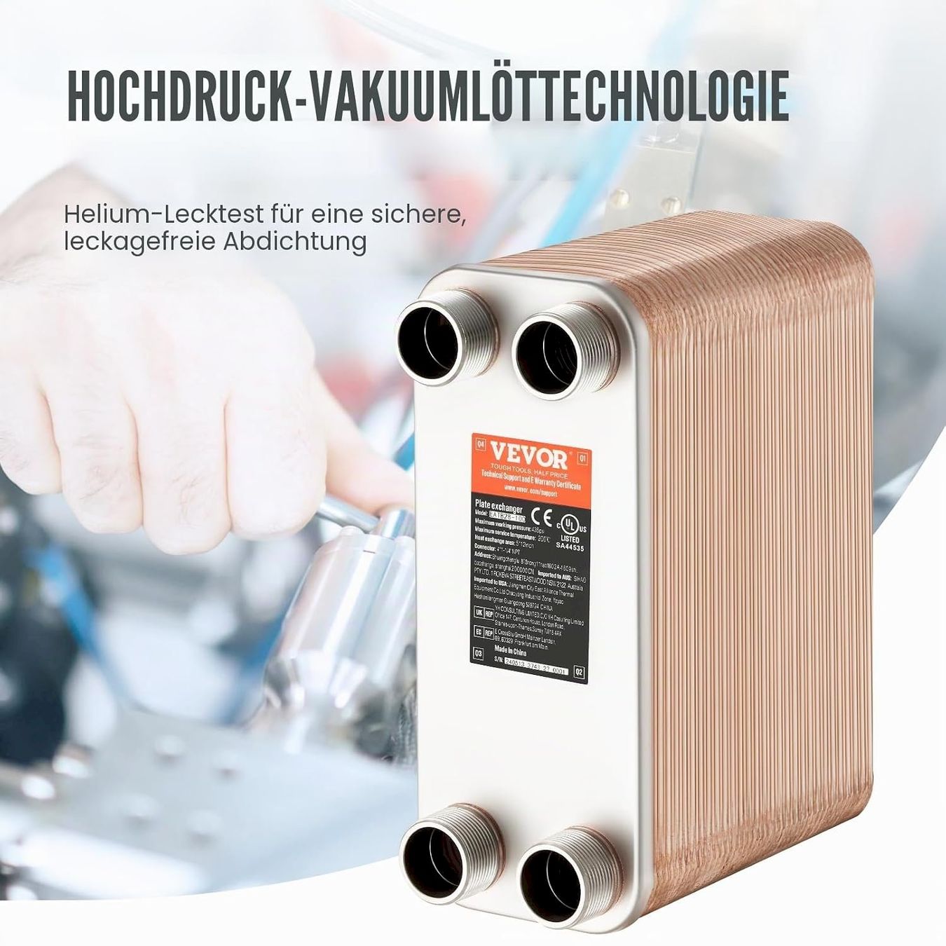 Pompe a diesel & di travaso: VEVOR Wärmetauscher 80 Platten – Nuovo e nell'imballaggio originale da Bottighofen venduto da zaap 5