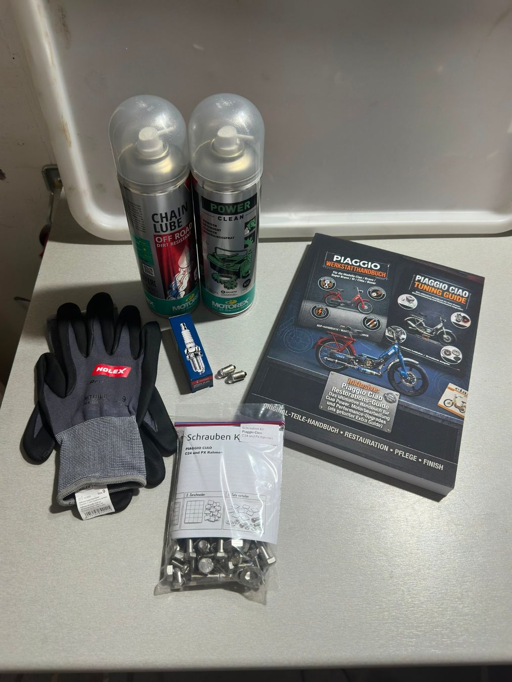 Piaggio Mofa-Ersatzteile: Piaggio Ciao GROSSE Start‑Set / Geschenkeset – Neu (gemäss Beschreibung) aus Kirchleerau von Toeffli_Schrauber