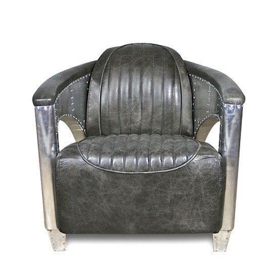 Poltrone: Fauteuil Aviateur "Chuck" Cuir gris – Nuovo e nell'imballaggio originale da Cressier FR venduto da Cazadeco 2
