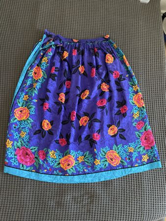 Vintage Seidenjupe Rock Gr. M-L