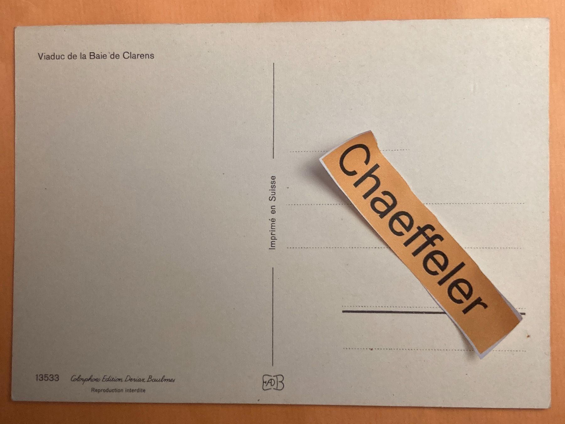 Cartes postales: Viaduc de la Bain de Clarens – D'occasion à Zürich par Chaeffeler 1