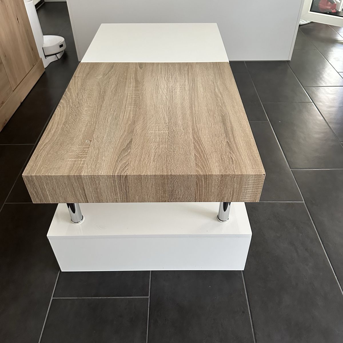 Tische: Moderner Couchtisch mit Schublade, Holz/Weiss! – Gebraucht aus Domat/Ems von gego26 1