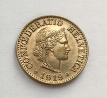 1919 10 Rappen Messing unz