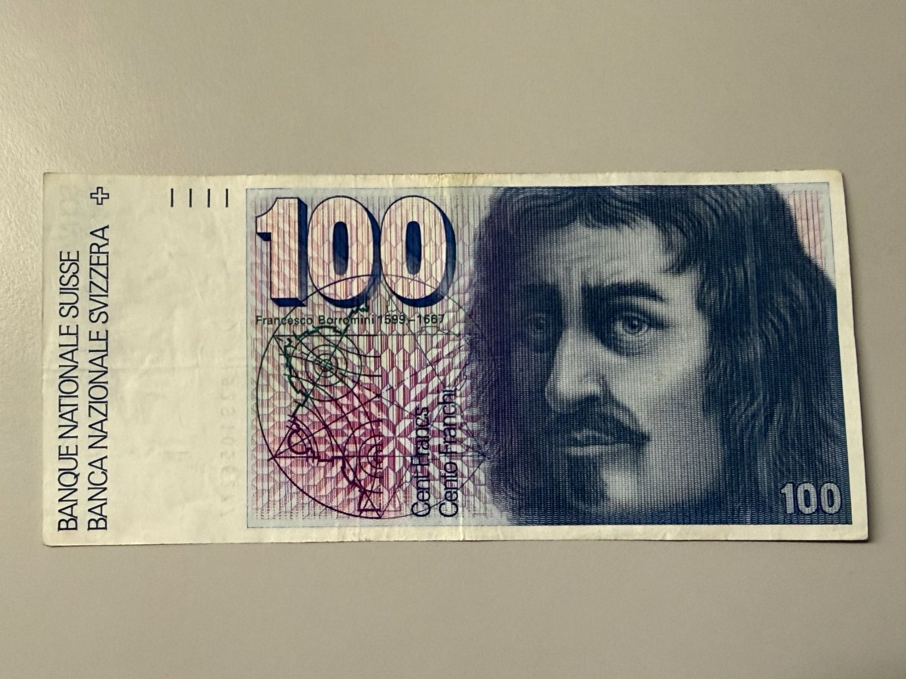 Billets de banque: Schweizer Banknote 100 Franken / gebrauchspuren – Neuf (Voir description) à Arch par Noah819
