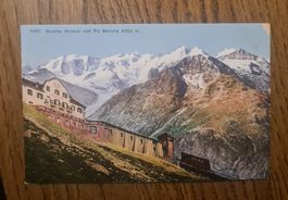 Muottas Muraigle mit Bergbahn und Piz Bernina