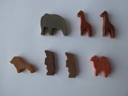 7  kleine Wildtiere aus Holz, Albisbrunn
