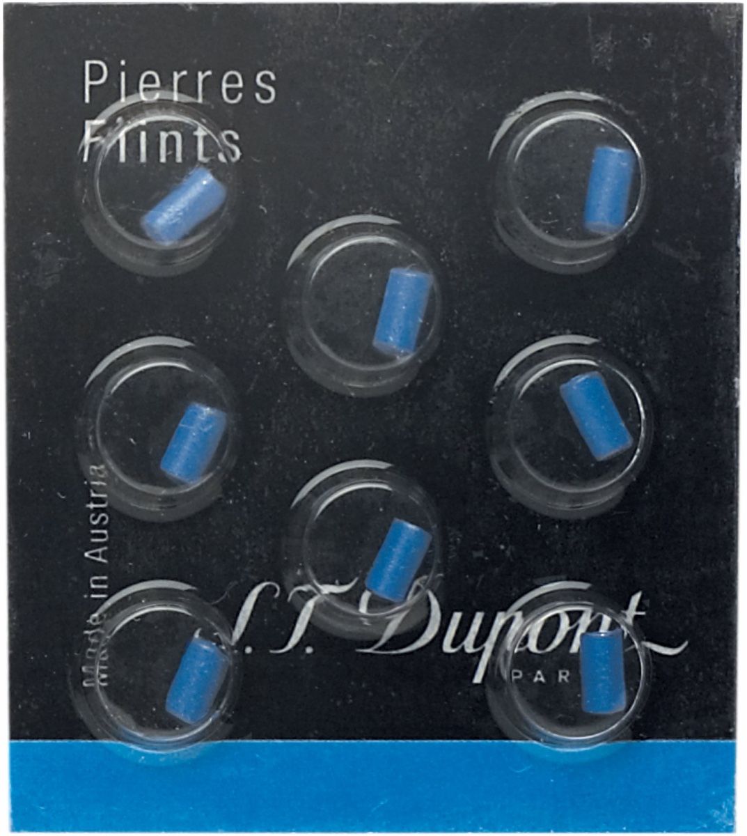 Dupont Accendini: S.T. DUPONT Feuerzeug Flint oder Feuerstein blau – Nuovo e nell'imballaggio originale da Embrach venduto da watchesandlighters