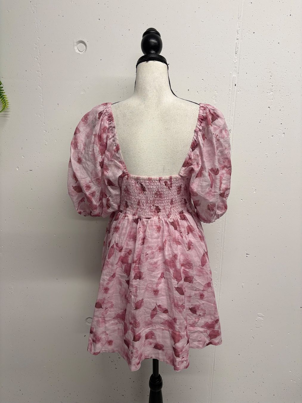 Vestiti: Bardot Minikleid rosa Blumenmuster Gr. L Puffärmel Boho – Nuovo (secondo la descrizione) da Regensdorf venduto da secondchancefashion 3