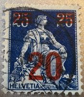 1862 - 81 Sitzende Helvetia, 20 Rp. Aufbrauchsmarke