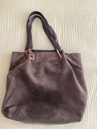 WILDLEDER  gr. Talbots Handtasche grau gebraucht USA