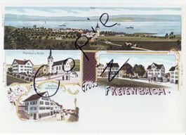 Gruss aus Freienbach  -  (Litho-Ansicht um 1900)