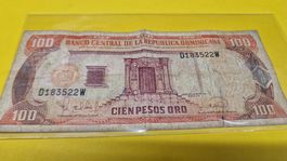 Dominikanische Republik 100 Pesos Oro Banknote,