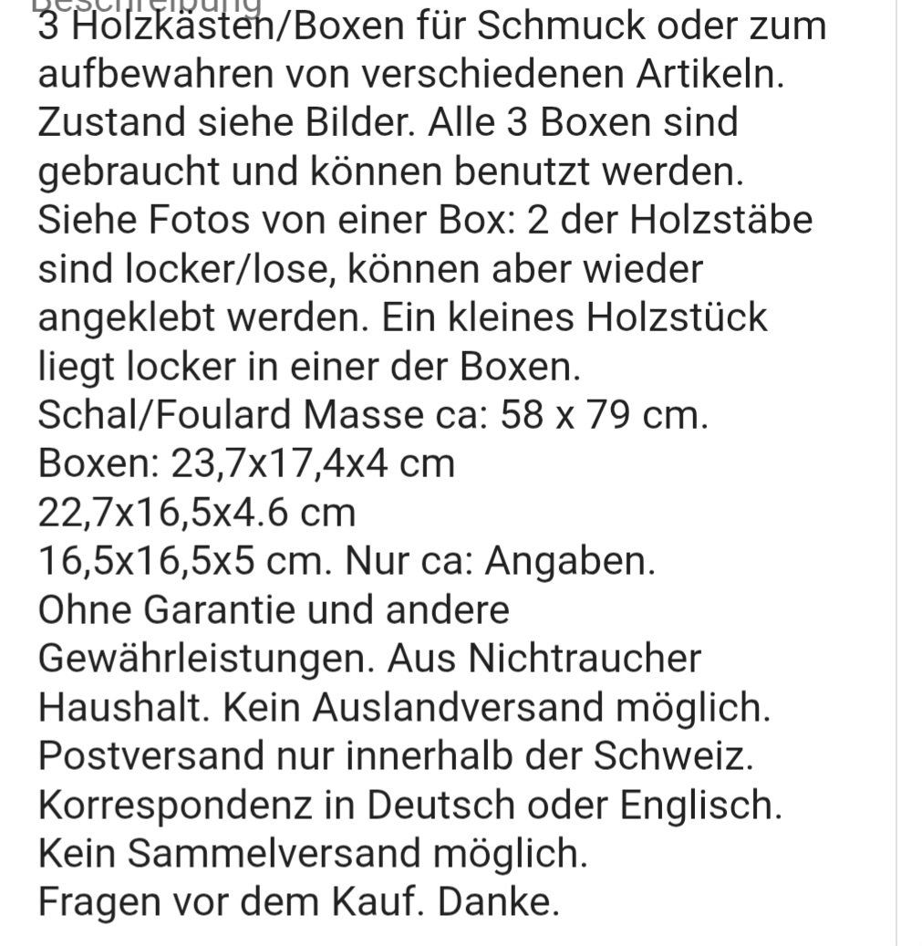 Coffrets à bijoux: Holzkasten/Holzboxen – D'occasion à Adliswil par cha_fq9f 9