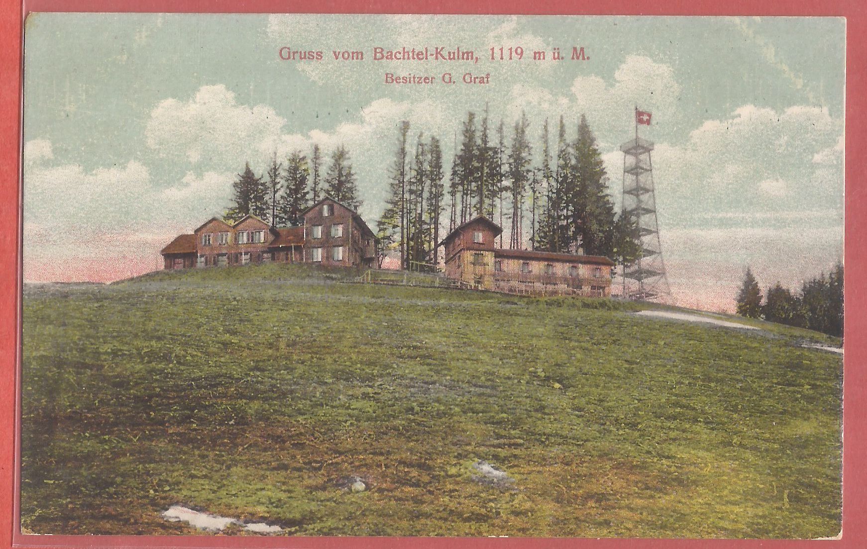 Ansichtskarten: Bachtel Kulm bei Hinwil - 1919 – Gebraucht aus Fislisbach von Porano