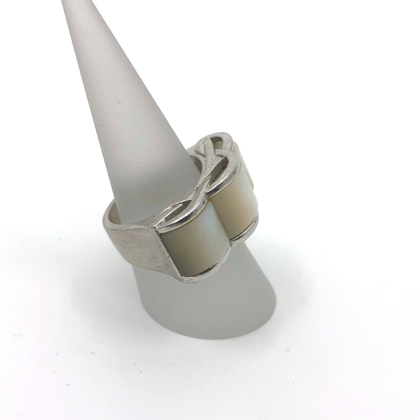 Anelli: Ring Silber & Perlmutt Jugendstil – Usato da Basel venduto da Tiabeanie 1