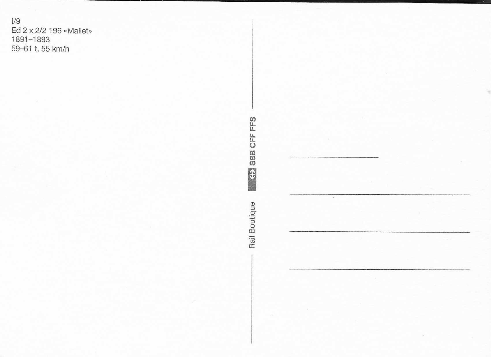 Cartoline postali: I/9 Ed 2x2/2 196 "Mallet" 1891-1893 – Nuovo (secondo la descrizione) da Rothrist venduto da Stranglehold 1