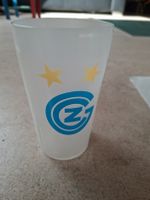 GC Zürich Fanbecher Kunststoff klar gebrauchter Zustand