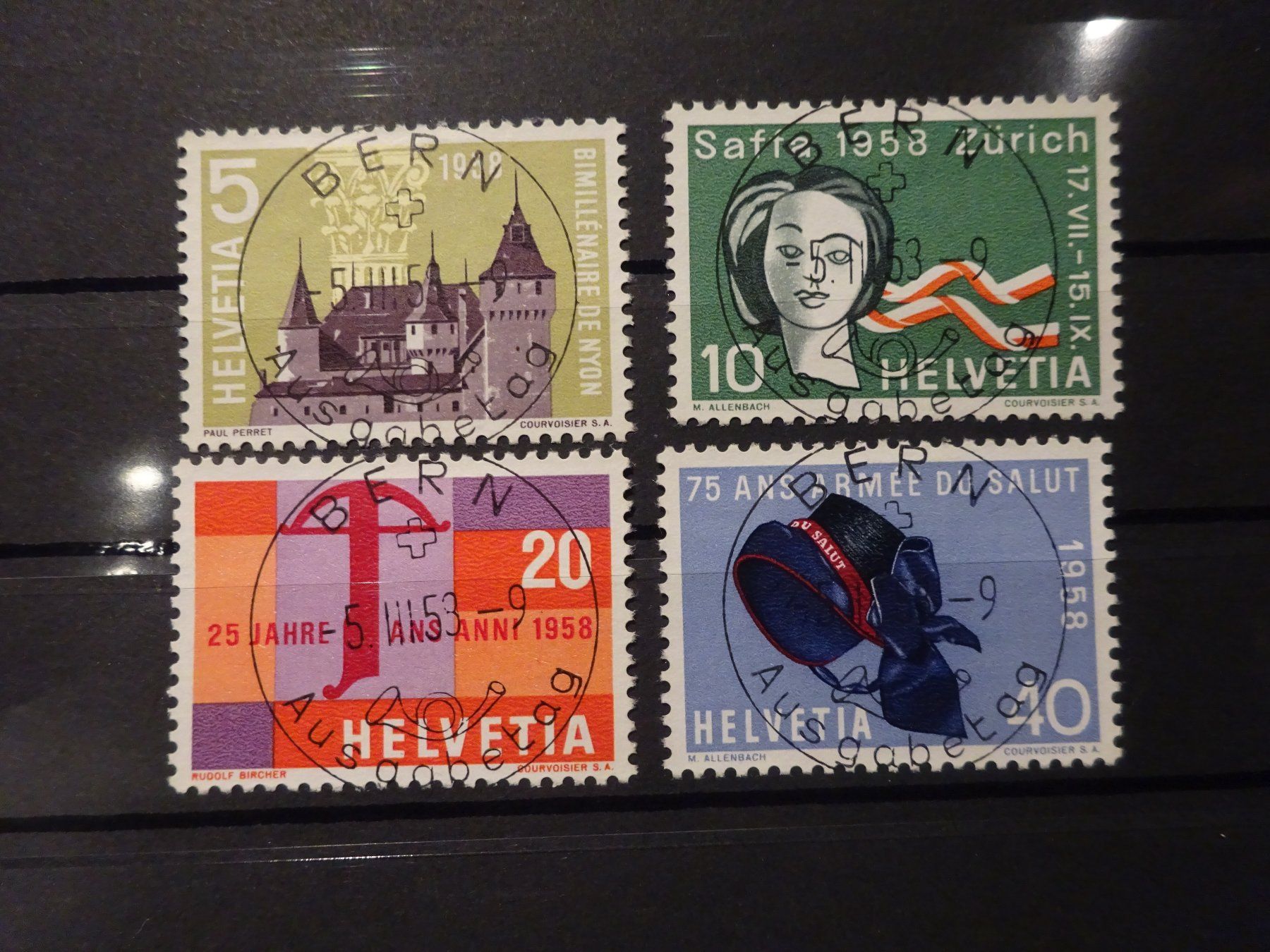 Tutti i francobolli: 1958 Z-Nr. 334 - 337 ET-Voll BERN – Usato da Appenzell-Steinegg venduto da adi1975 3