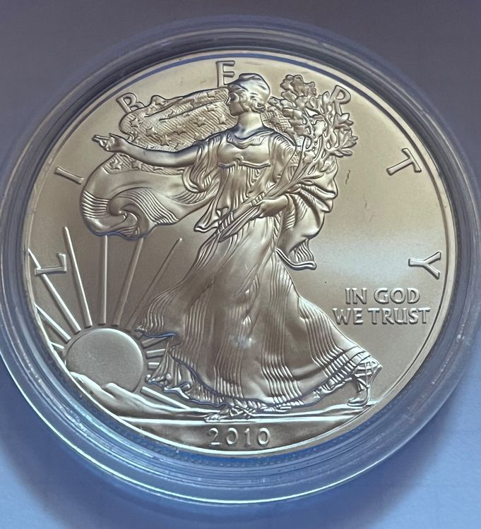 American Silver Eagle 1 Unze Feinsilber in Kapsel Top Zustan Kaufen