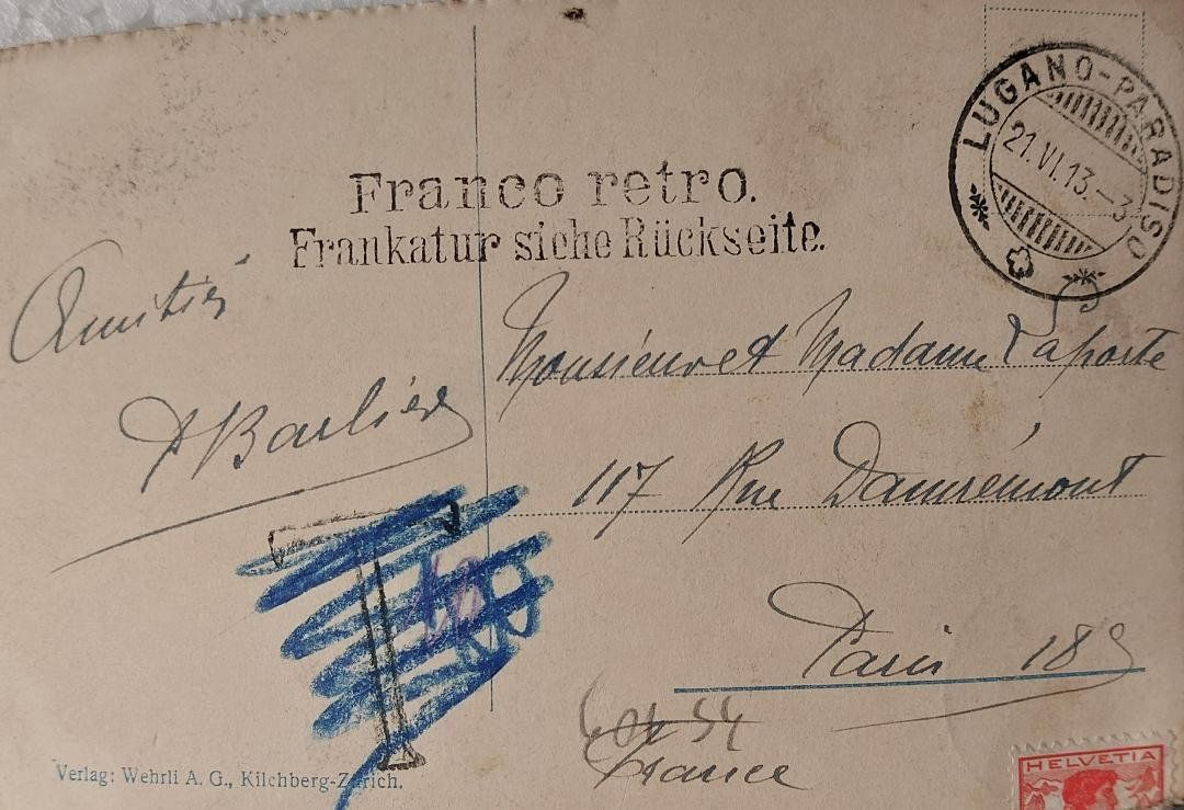 Cartoline postali: LUGANO - Quai - 1913 – Usato da Delémont venduto da Domdom1 1