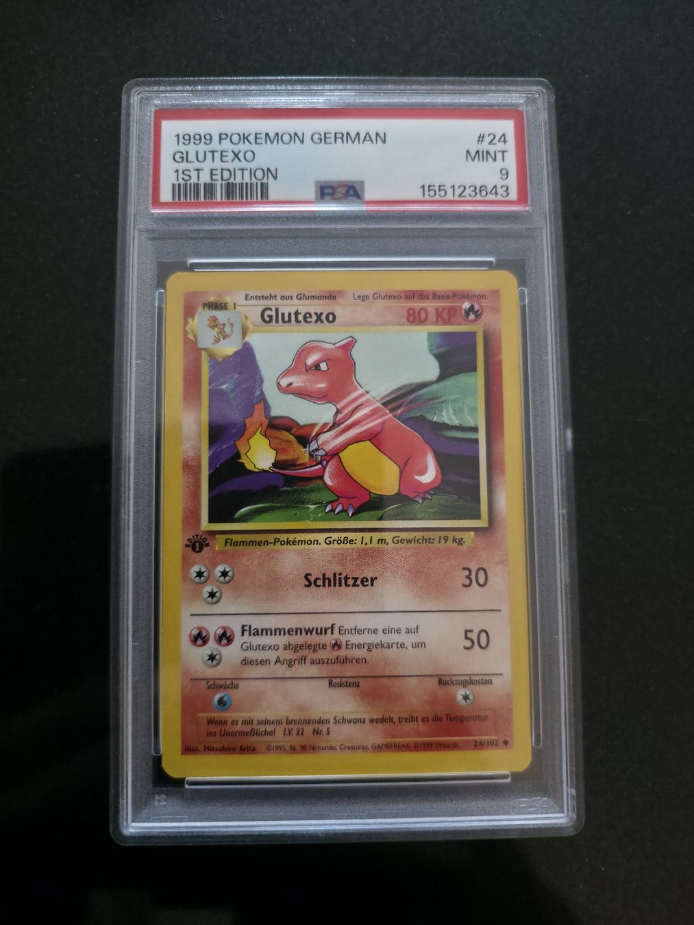 Pokémon Sammelbilder & Trading cards: PSA 9 Glutexo 1. Edition Deutsch Basis Set 1999 Pokemon – Neu (gemäss Beschreibung) aus Turbenthal von 90erShop