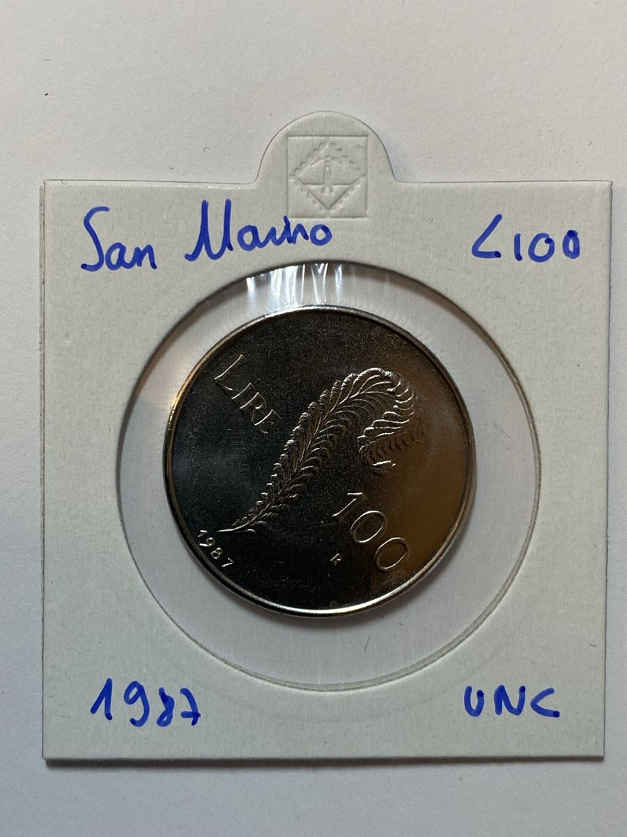 Tutti le monete: San Marin - 100 lires - 1987 - UNC  – Nuovo (secondo la descrizione) da Payerne venduto da Mike1682