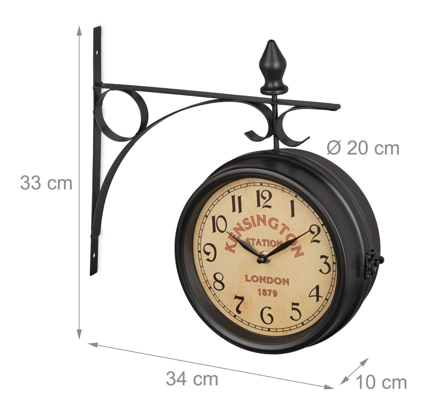 Stand- & Wanduhren: Doppelseitige Bahnhofsuhr in Schwarz – Neu und originalverpackt aus Bülach von StoreInShop.com 3
