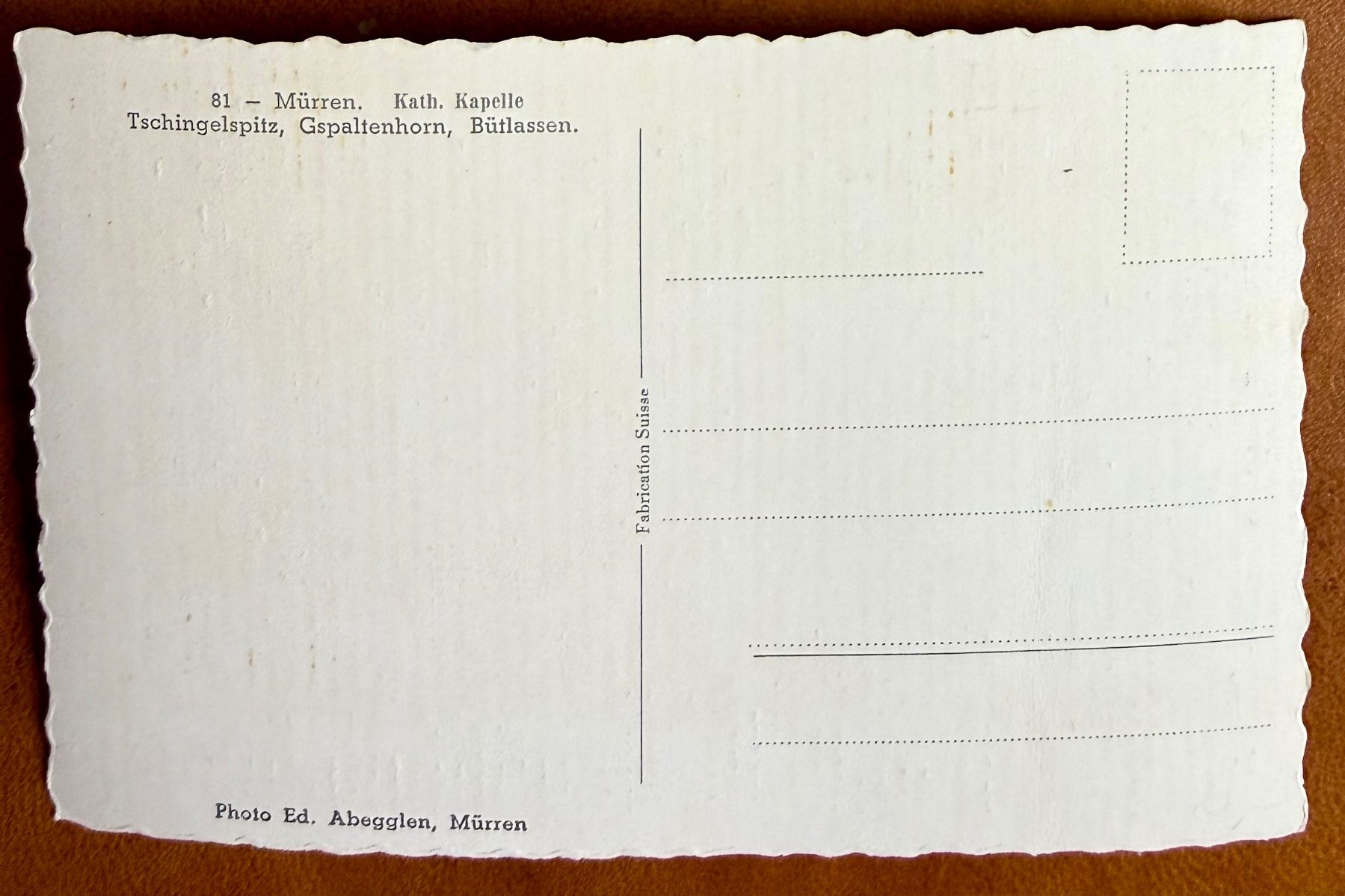 Cartoline postali: Mürren - Kath. Kapelle - AK – Usato da Lutry venduto da Ediego 1