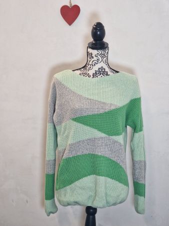 Wolle-Baumwolle Pullover armedangels grün grau XS wie neu