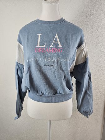 Pull LA Dreaming bleu et blanc, style décontracté