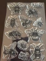 Stempel Set Bienen Silikon transparent Motivstempel neu