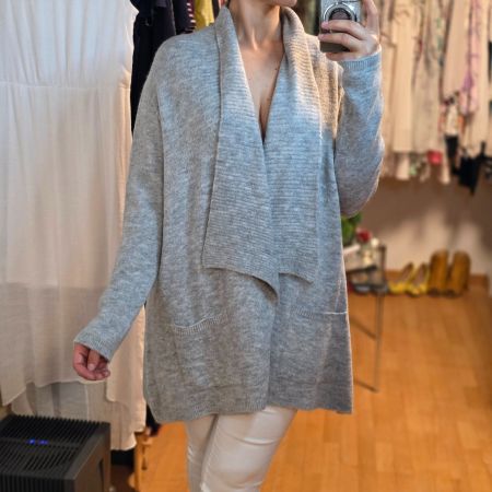 ☁️ Graue Strickjacke Gr. 48/50 – Cozy Chic