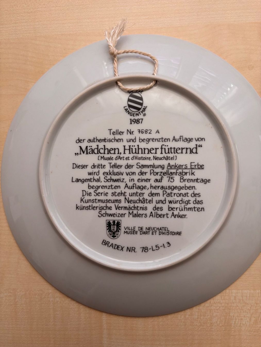 Assiettes: Sammelteller Albert Anker (Teller 3) – D'occasion à Leibstadt par Dany603 1